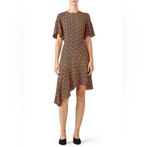 A.L.C. Asymmetrical Silk Floral Tilly Dress Size 6 Fairy Capsule Quiet Luxury